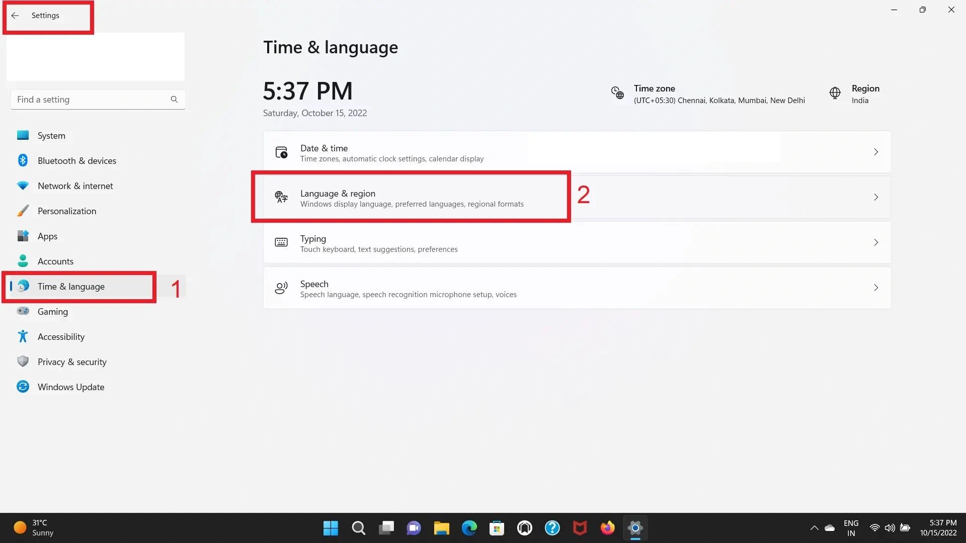 Add Telugu language pack in windows 11